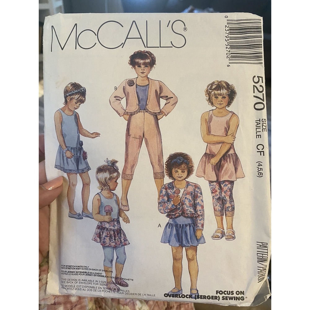 1991 Vintage McCalls Girls Sewing Pattern 5270 Size 4-6 Cut and Complete